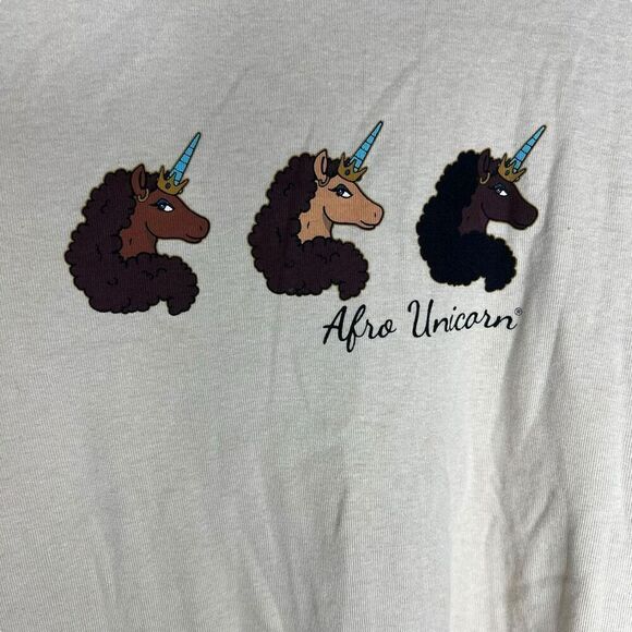 NWOT Afro Unicorn Girls Printed Logo Tee XS - Picture 2 of 6